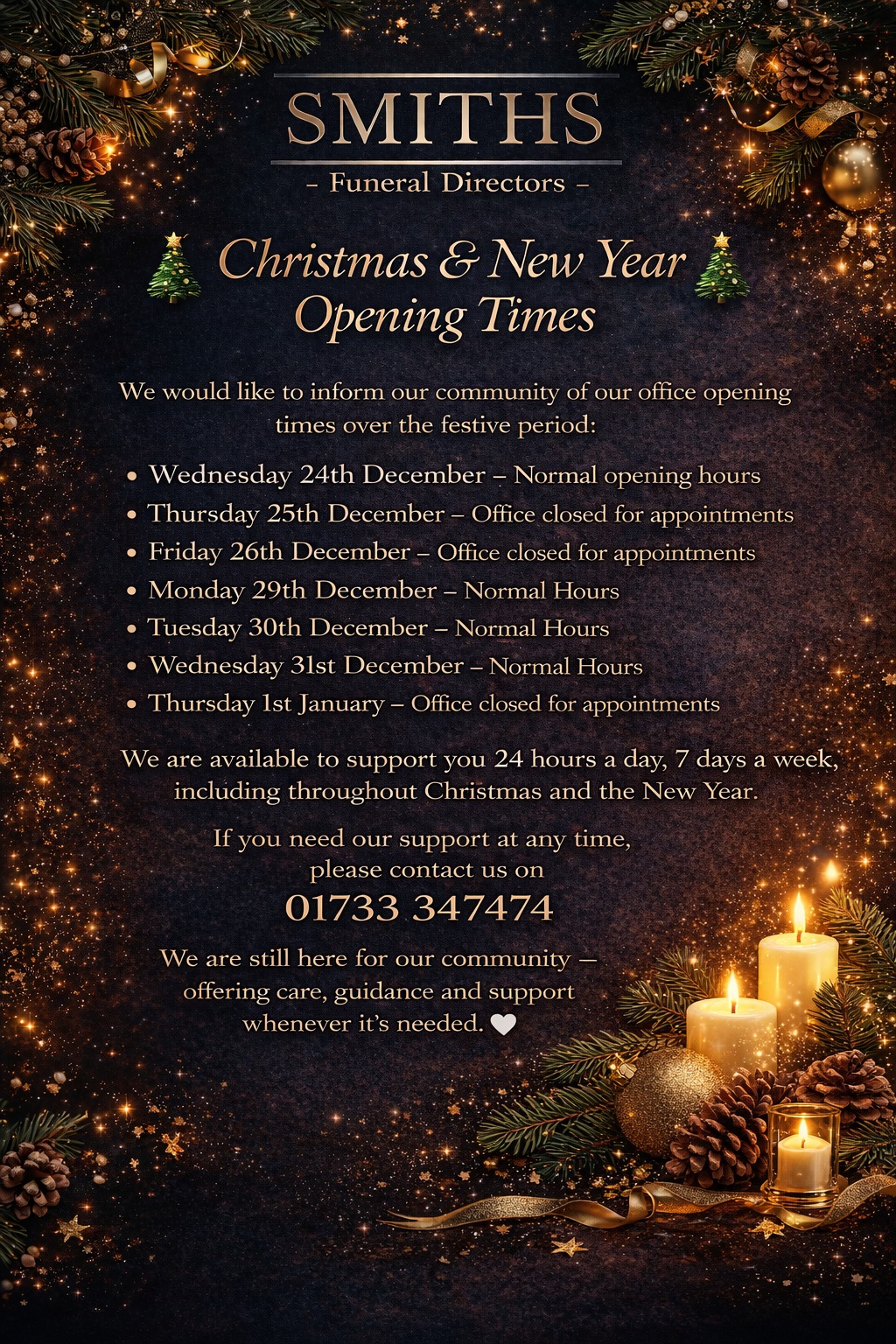 Christmas & New Year Opening Times